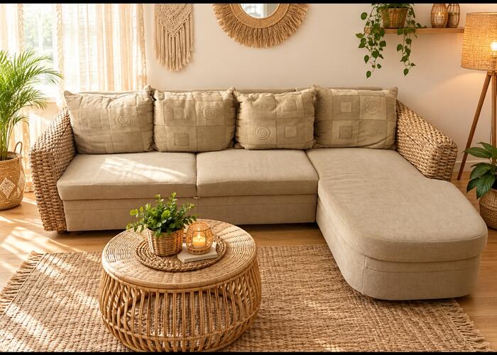 Grajewo ogłoszenia: Kanapa rogowa z funkcją spania i pojemnikiem na pościel. Wymiary...